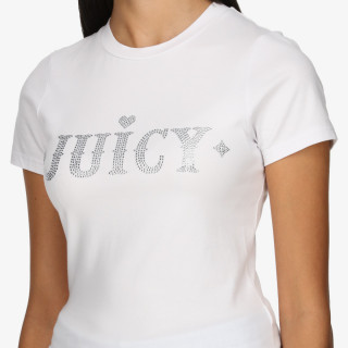 JUICY COUTURE KRATKA MAJICA FITTED T-SHIRT WITH RODEO JUICY DIAMANTE 